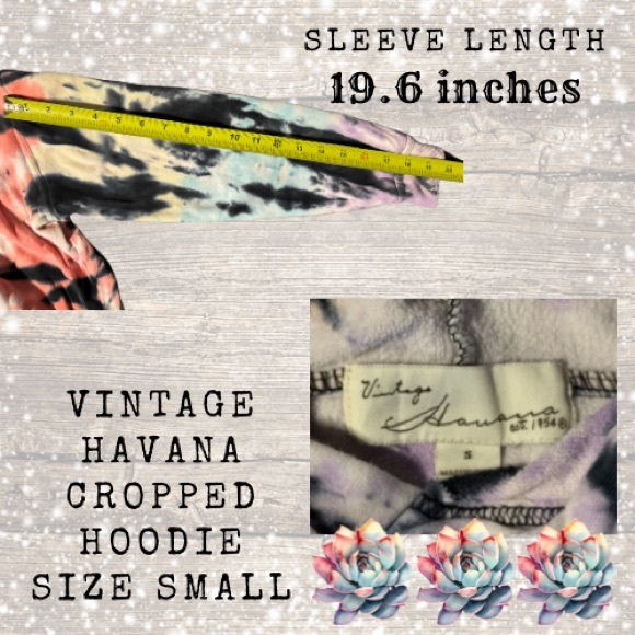 Vintage Havana Tie Dye Cropped Hoodie Size Smalll - Picture 3 of 4